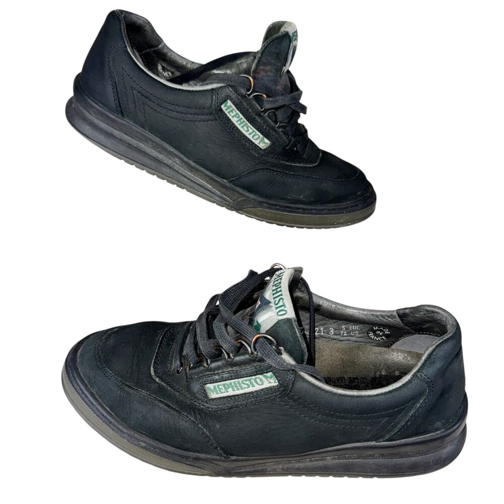 Mephisto Womens Rush Runoff Walking Shoe 7.5 Comfort Sneaker Black Nubuck - Picture 5 of 7